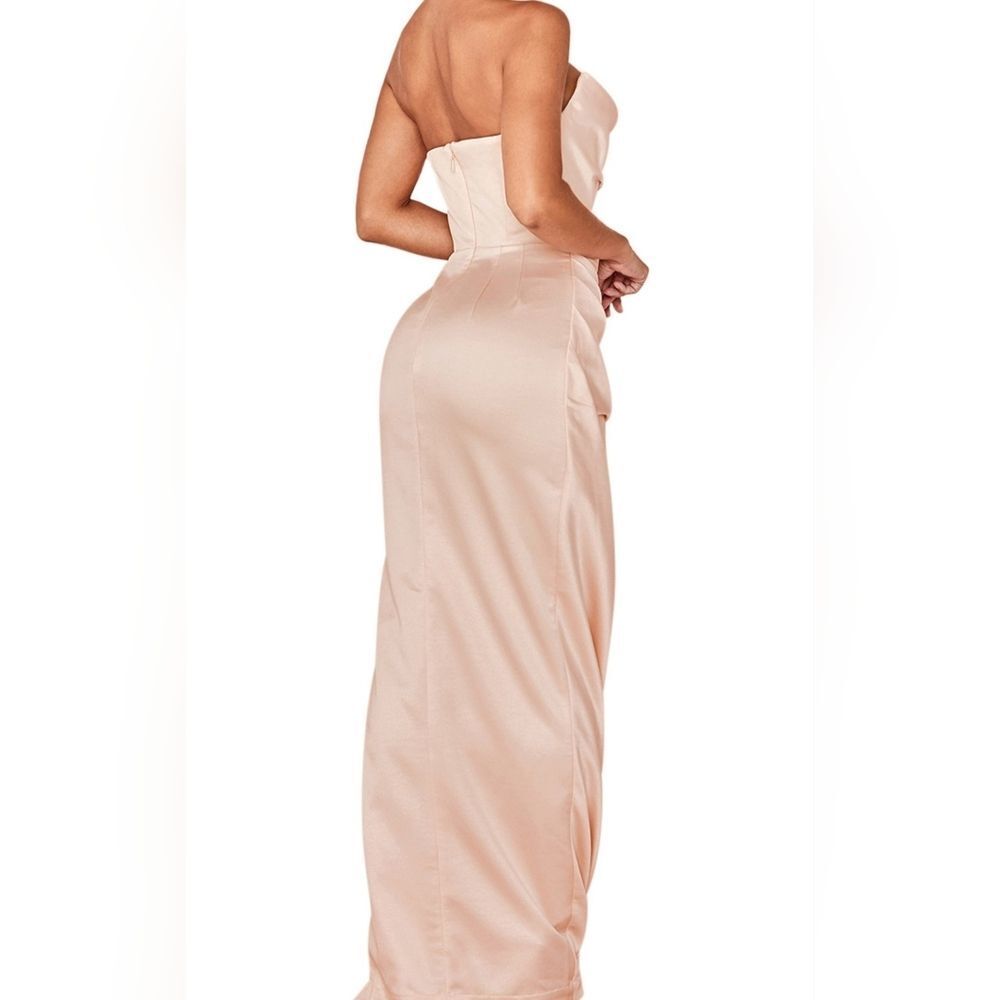 House Of‎ CB Adrienne Blush strapless satin Gown Size L - Picture 17 of 17